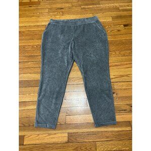 Lands' End Womens Pull On Corduroy Pants Sz Plus 2X 20W-22W Gray Stretch Cotton